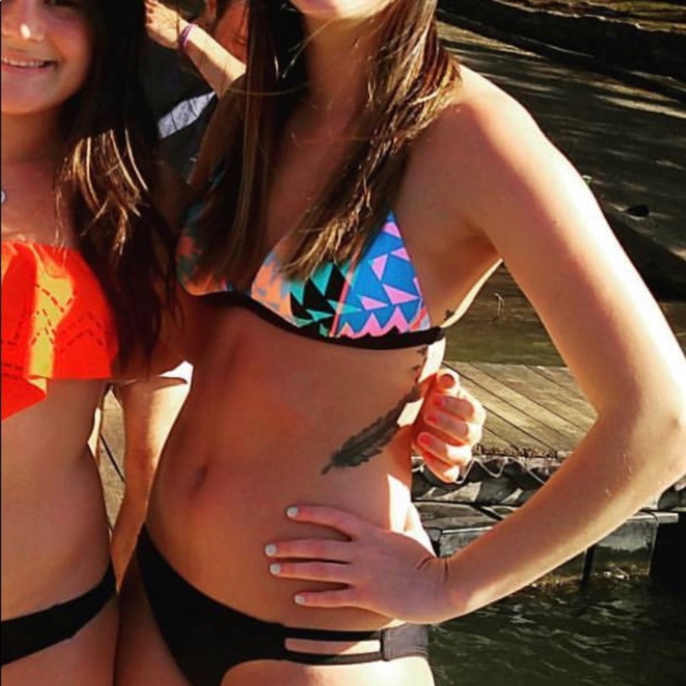 Aztec print bikini top